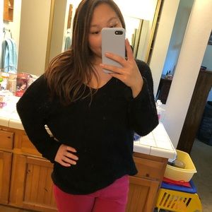 Black V-Neck Sweater